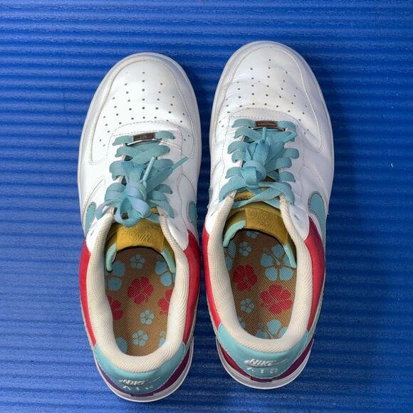 Size 11- Men’s Nike Air Force 1 Aqua/Hawaiian Gold 315122-141 RARE 2007 - Picture 5 of 8